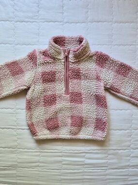 Carter's Pink and Cream Sherpa Half-Zip Pullover